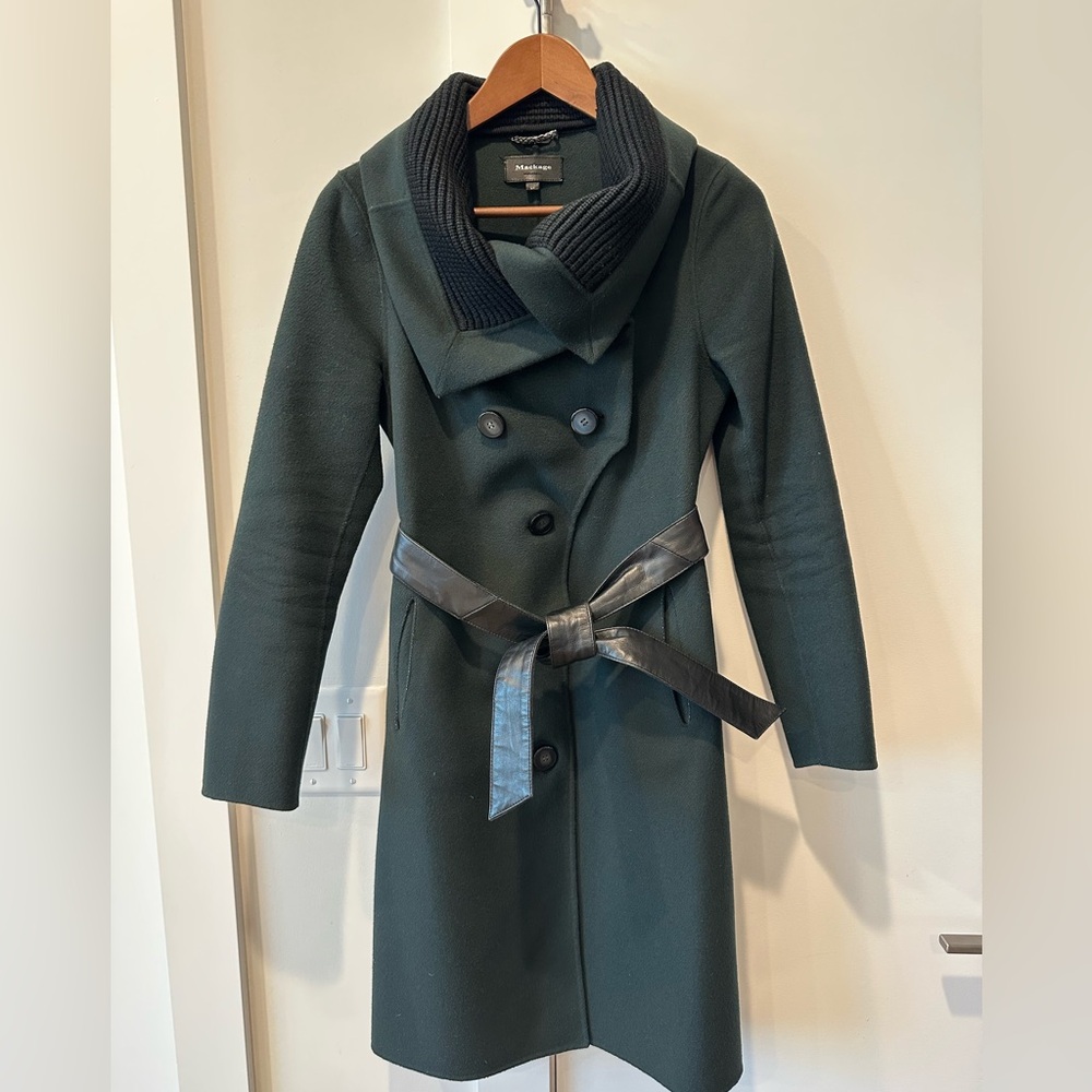 Mackage Lightweight Mai Wool Coal, Size S, Color: Dark Green